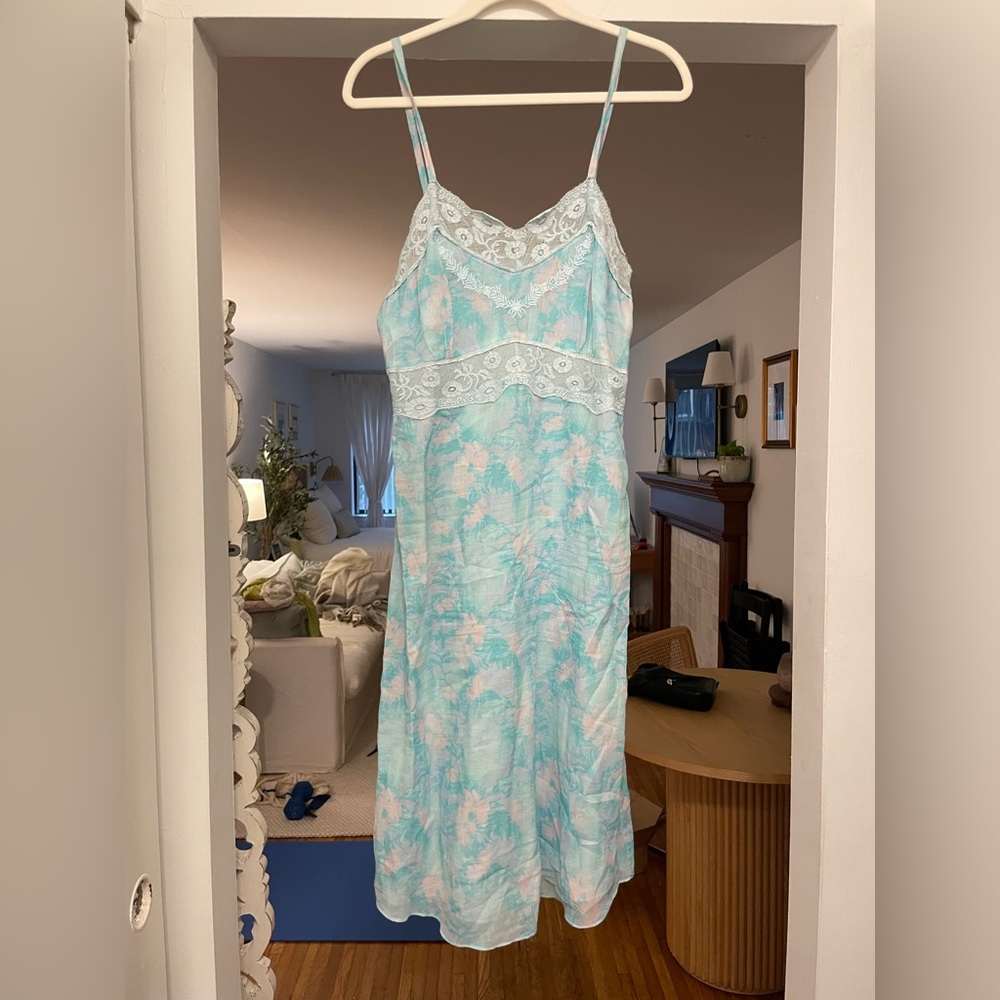 LoveShackFancy Blue Midi Dress